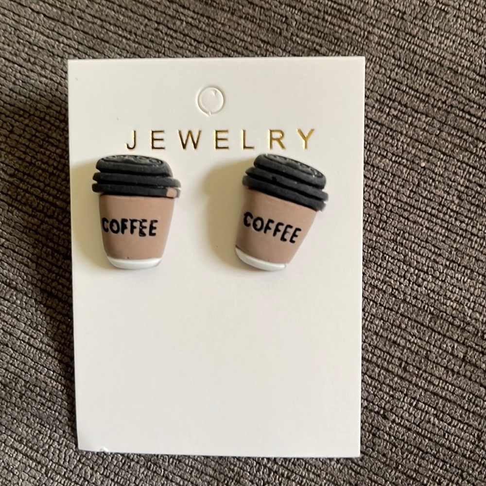 Coffee cup earrings